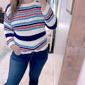 VINTAGE striped knit sweater size medium